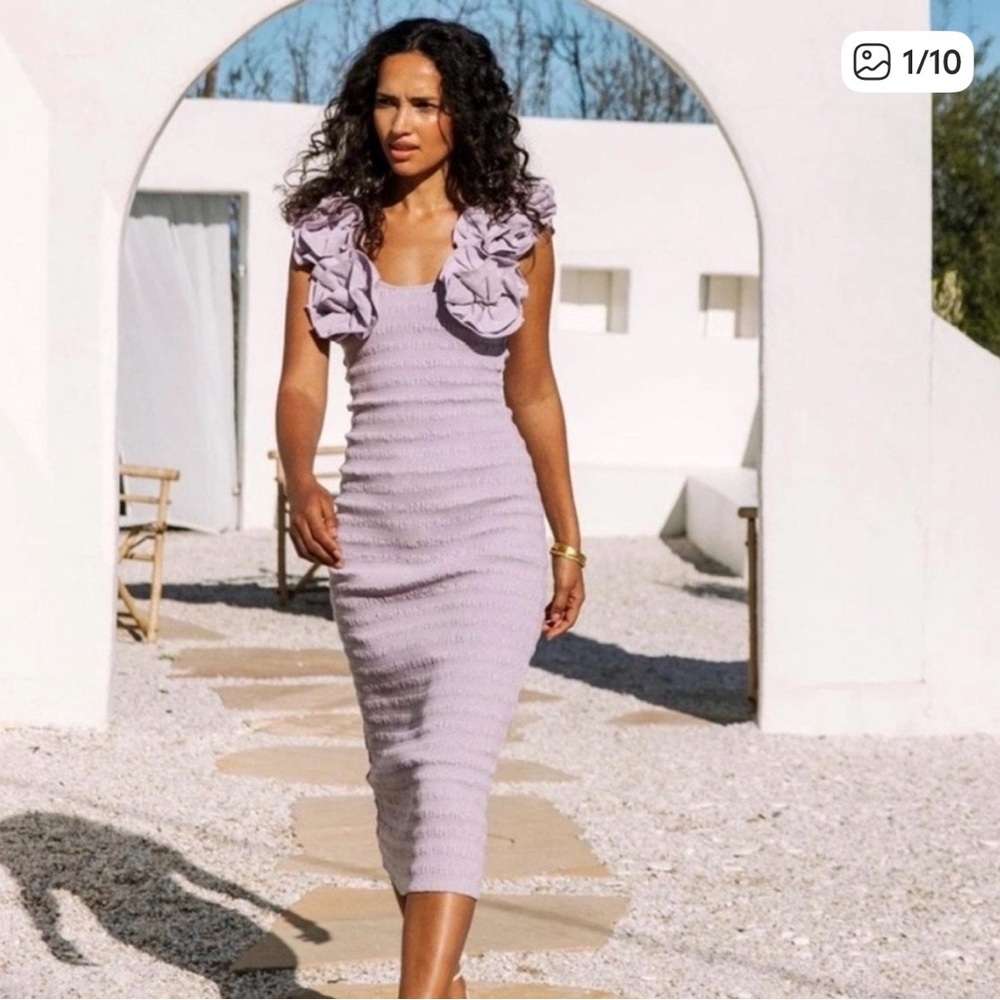 Cleobella lavender body con rouche dress - M